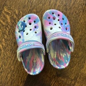 Little Girl Tie Dye Crocs, size 8